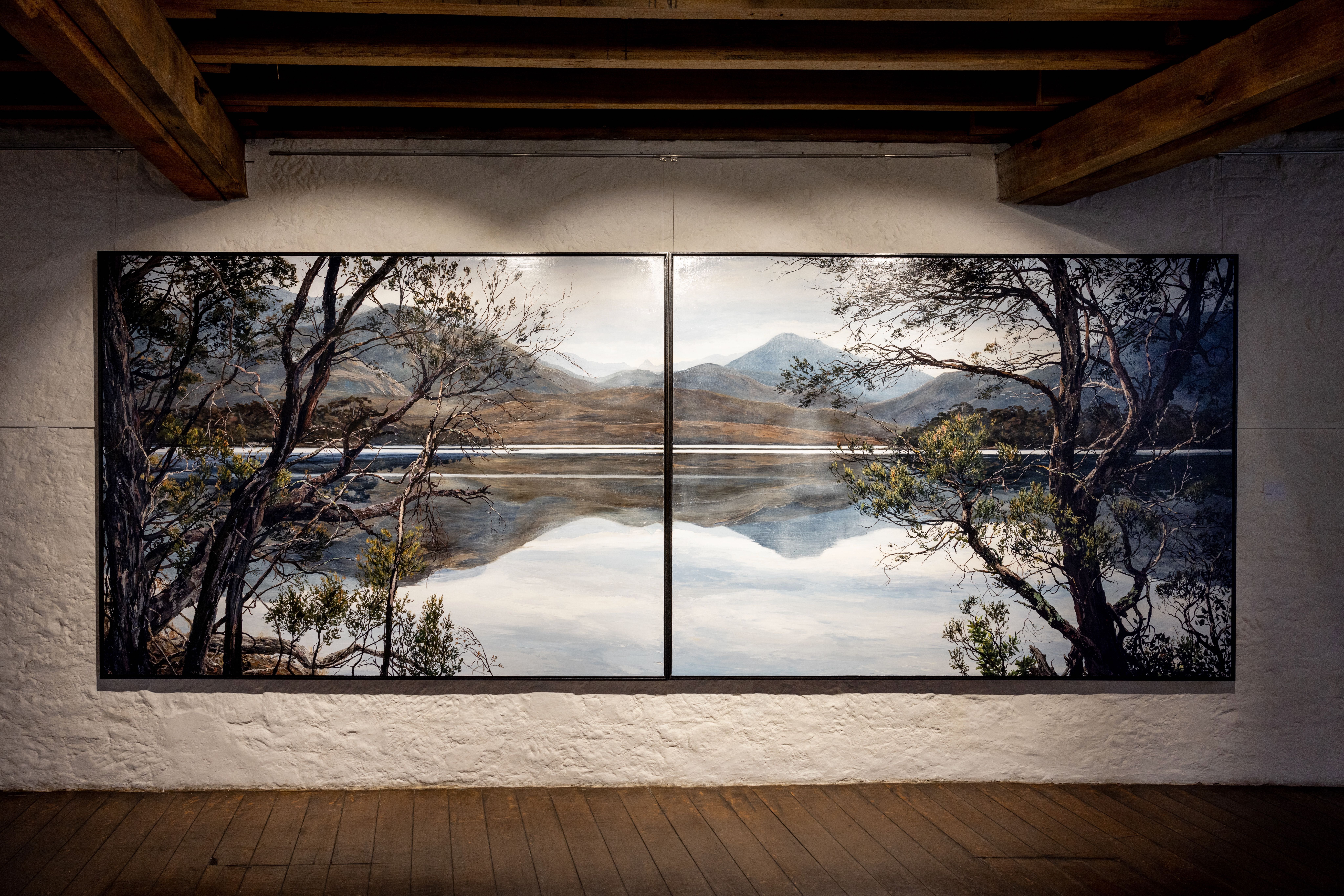 Entwined - you and me, diptych 183x488cm, Jennifer Riddle
